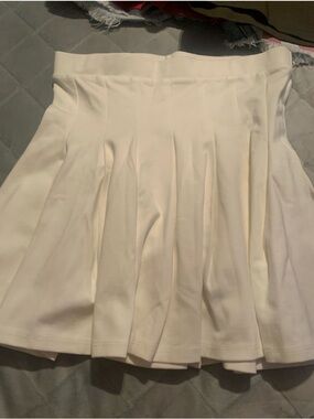 Altar'd State Cream Pleated Mini Skirt